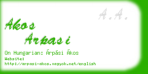 akos arpasi business card